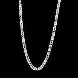 Vintage Light Weight Chunky Silver Tone Curb Chain Necklace (5108)
